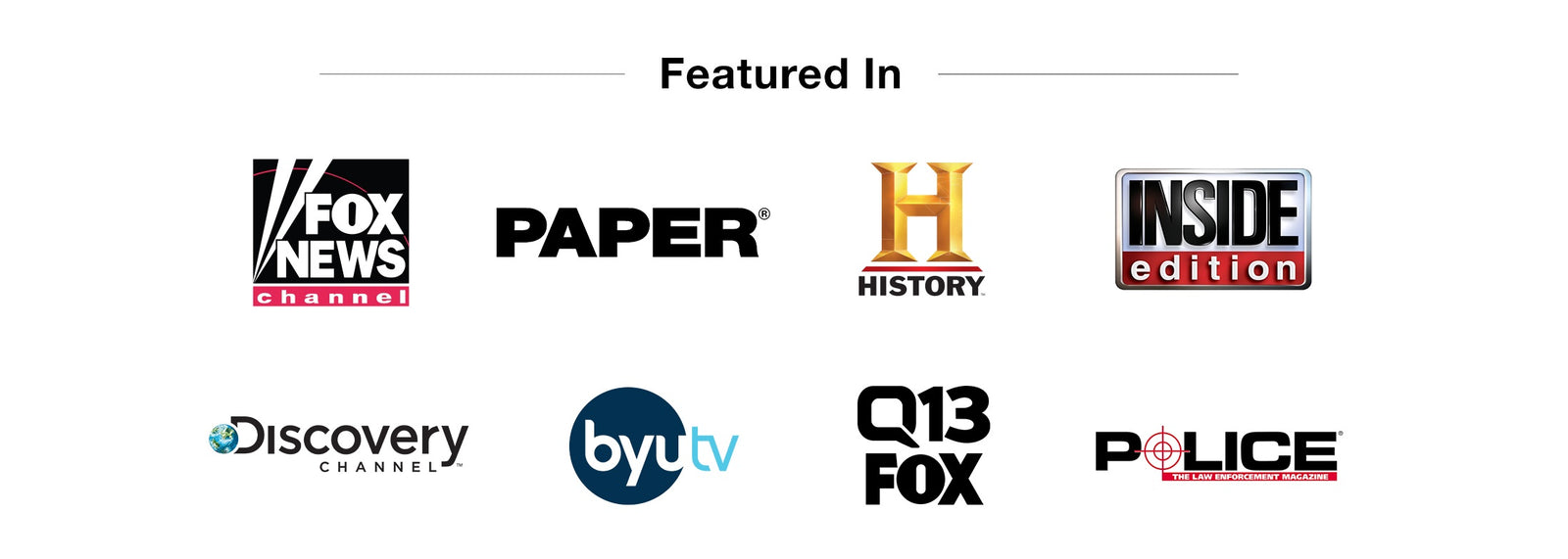 This photo image shows some of the over 60 television news and other media outlets that have features the #1 rated TigerLight D.A.D. defense alert device combining light, spray and alert capabilities using GPS tracking technology, light and pepper spray.
